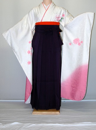 【賃借】振袖、袴（はかま）賃借【白・薄色系】【HF769】判定基準/Ｌ寸/7号/9号/11号/13号/冬春社会的運動