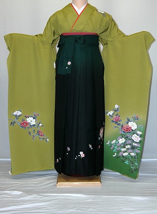 【レンタル】振袖、袴（刺繍はかま）レンタル【人気商品】【HF77】冬春キャンペーン
