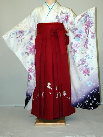 【レンタル】振袖、袴（刺繍はかま）レンタル【人気商品】【HF951】 袴レンタル 冬春キャンペーン