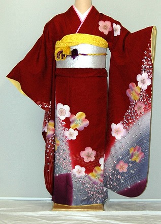 【レンタル】振袖レンタル【赤・ピンク・赤紫系】【RS312】標準/小柄/S寸/Ｍ寸/7号/9号/11号/13号 冬春キャンペーン