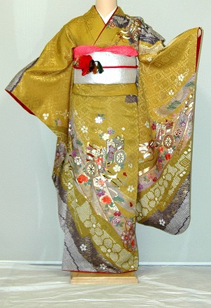 【レンタル】振袖レンタル【黄色・淡色系】【多色系・古典柄】【RS317】標準/小柄/S寸/Ｍ寸/7号/9号/11号/13号 冬春キャンペーン｜かしいしょうプラザ大きい留袖振袖