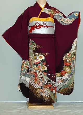 【レンタル】振袖レンタル【赤・ピンク・赤紫系】【RS827】標準/Ｌ寸/7号/9号/11号/13号 冬春キャンペーン