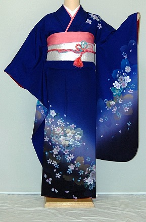 【賃借】振袖賃借【青・青紫・緑系】【RF321】判定基準/小っちゃい/S寸/Ｍ寸/7号/9号/11号/13号/春冬社会的運動