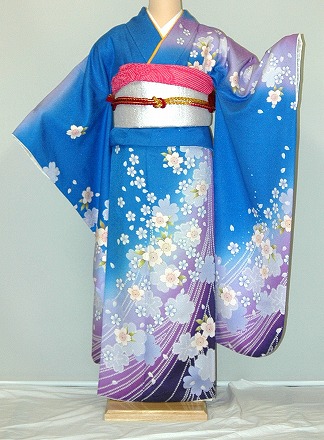 【レンタル】振袖レンタル【青・青紫・緑系】【RS323】標準/小柄/S寸/Ｍ寸/7号/9号/11号/13号 冬春キャンペーン 53,880円