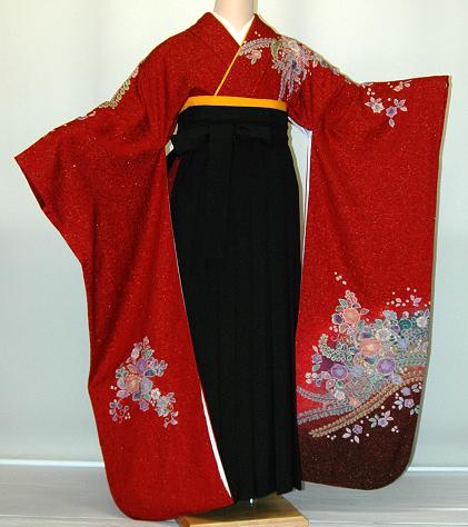 【レンタル】振袖、袴（はかま）レンタル【赤・ピンク・赤紫系】【HF901】ワイドサイズ/ゆったり/大きい/幅広/2Ｌ/3Ｌ/13号/15号/17号/19号/袴レンタル 冬春キャンペーン