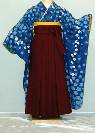 【賃借】振袖、袴（はかま）賃借【青・青紫・緑系】 【HF942】広々とした大きさ/ゆったり/馬鹿でかい/幅ひろい/2Ｌ/3Ｌ/13号/15号/17号/19号/袴賃借 冬春社会的運動