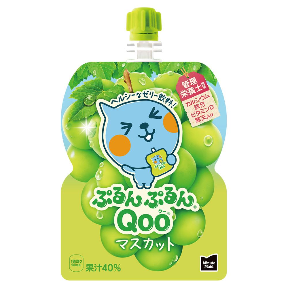 コカ・コーラ ミニッツメイドぷるんぷるんQoo マスカット 125gパウチ 30本入&times;2ケース｜ごくすぽ