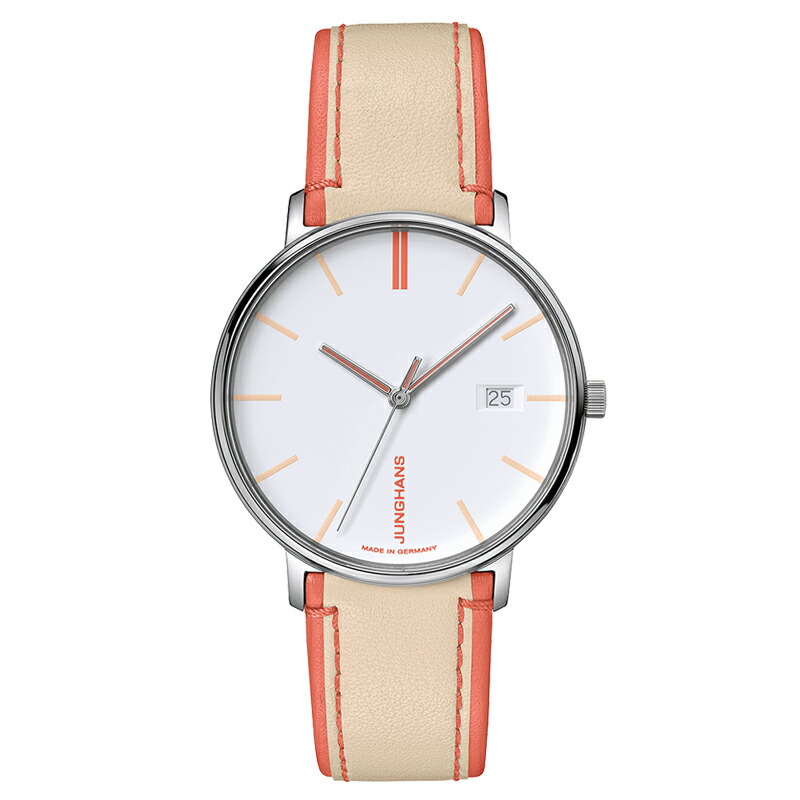ユンハンス フォーム クォーツ 47 4458 00 サファイアクリスタル 腕時計 レディース JUNGHANS FORM Damen レザーベルト 47/4458.00