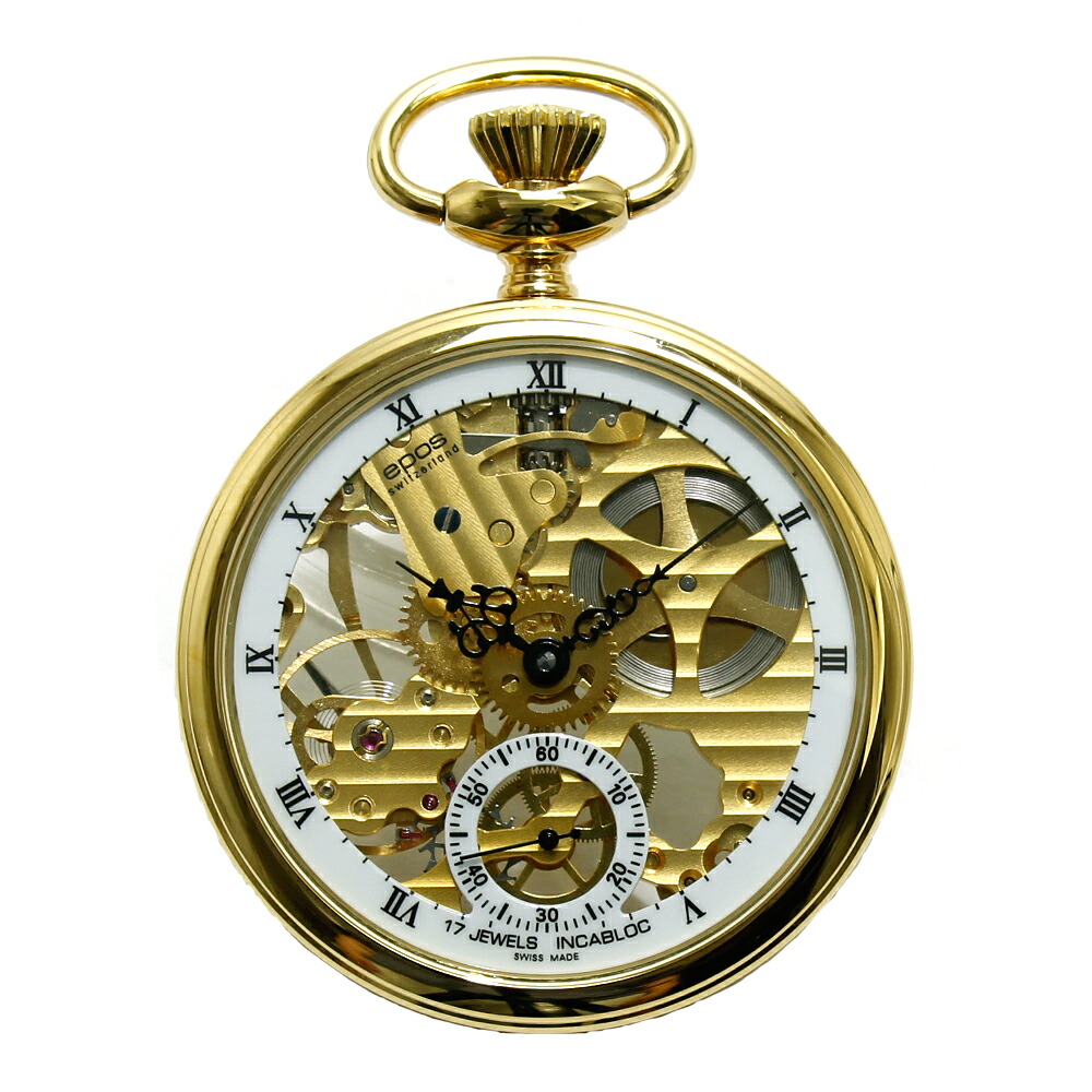 エポス スモール クラシック スケルトン ポケットウォッチ 2003GP-N 懐中時計 メンズ epos Small Classic Skeleton Pocket Watch