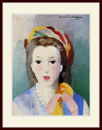 【楽天市場】ローランサン・「ターバンを巻いた乙女の顔」:グーピルギャラリー