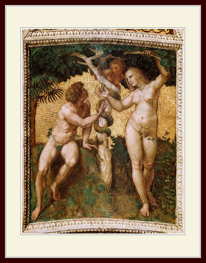 ラファエロ・「アダムとイブ」