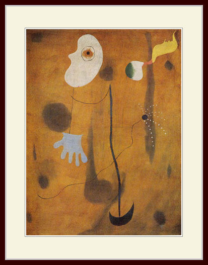 ミロ　「夜の中の女たち」アート絵画 未使用　額入り ジョアン・ミロ夜のなかの女たち