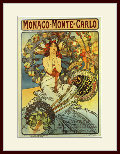 ミュシャ MONACO MONTE CARLO アートプリント 絵 絵画 額 金 ミュシャ MONACO MONTE CARLO アートプリント 絵 絵画 額 金
