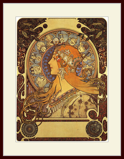 Alphonse Mucha 【百合の聖母】　美品 ファイル:Madonna of the Lilies (1905) - Alfons Mucha.jpg