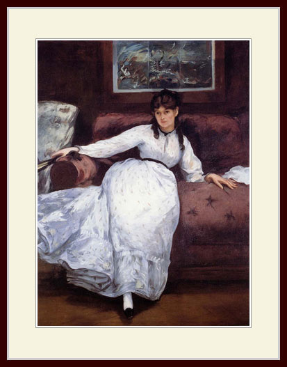 楽天市場】マネ「黒い帽子のベルト・モリゾ」 4号 立体複製名画 美術品