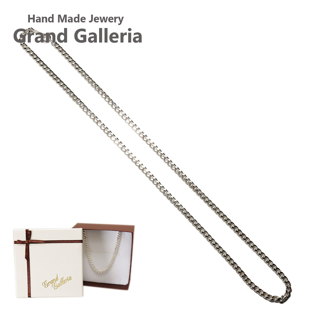 3.4mm 太目 喜平ネックレスチェーン シルバー925 喜平 ネックレス チェーン シルバーアクセサリー スターリングシルバー メンズ ユニセックス クリスマス 誕生日 男性 彼氏 お祝い 父の日 プレゼント ハンドメイド 箱 ジュエリーボックス Grand Galleria グランドガレリア