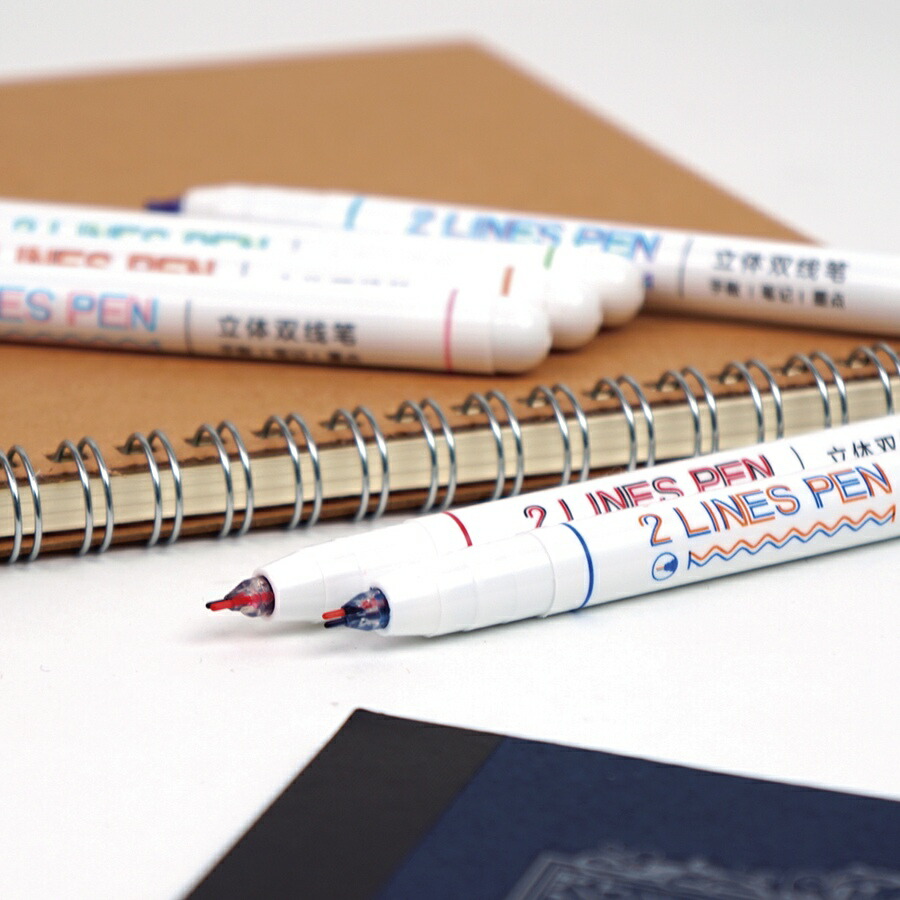 楽天市場 2色同時にかける 2lines Pen 6本セット 2色ペン 二重線 立体 ステレオ 水性 ミリペン カラーペン カラーペンセット イラストマーカー Diy メッセージカード プレゼント 塗り絵 デコ クリスマス 年賀状 サプライズボックス Greenshower