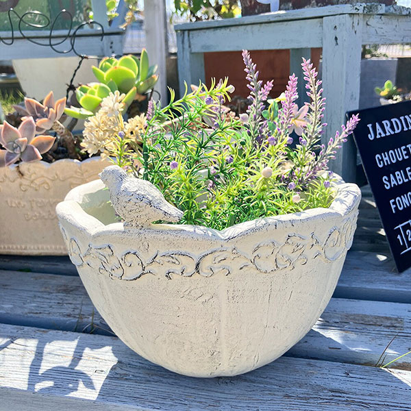 楽天市場】アンティーク風ブリキプランター シャビータップポットSGY