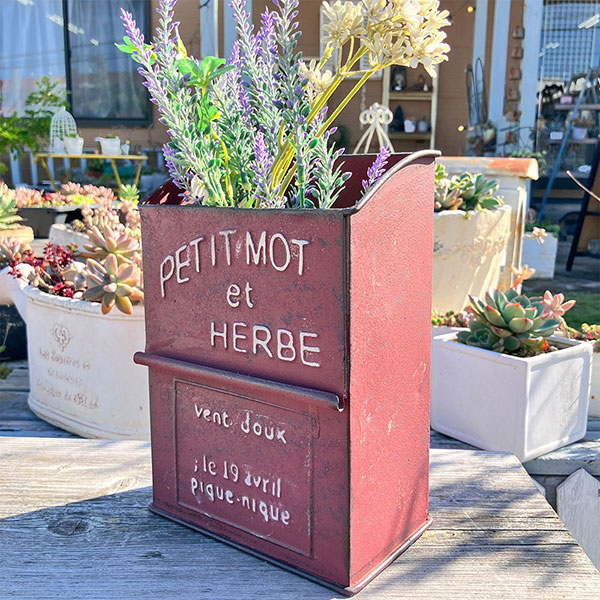 楽天市場】鳥かご風ブリキプランター アールビーポットGY グレー