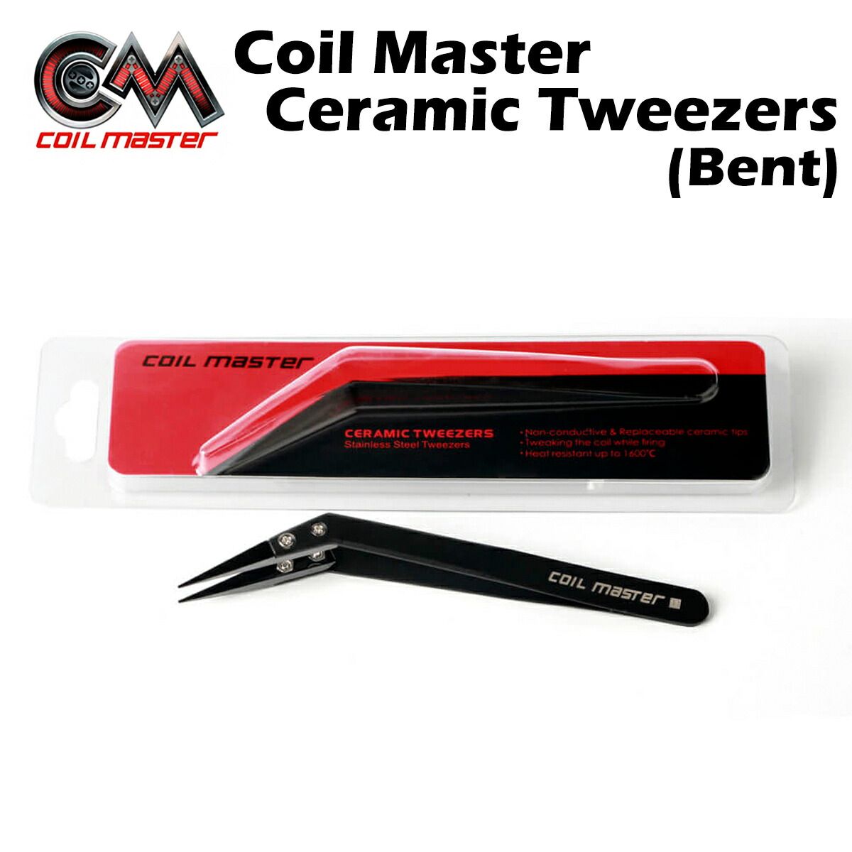 Coil Master Ceramic Tweezers (Bent) 先曲がりタイプ コイルマスター