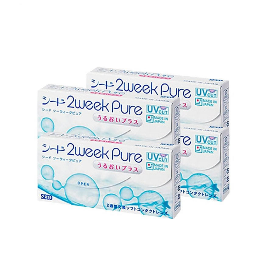 【処方箋不要・日本国内生産】2ウィークピュアうるおいプラス【 4箱 】（1箱6枚入り）/シード 2week Pure/2ウィークピュア/ツーウィークピュア/ツーウィーク/ピュア/2週間使い捨て/うるおいプラス/SEED
