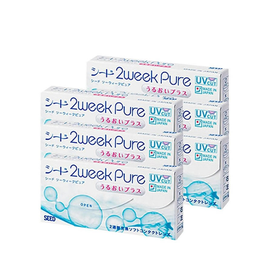 【処方箋不要・日本国内生産】2ウィークピュアうるおいプラス 【 6箱 】（1箱6枚入り）/シード 2week Pure/2ウィークピュア/ツーウィークピュア/ツーウィーク/ピュア/2週間使い捨て/うるおいプラス/SEED