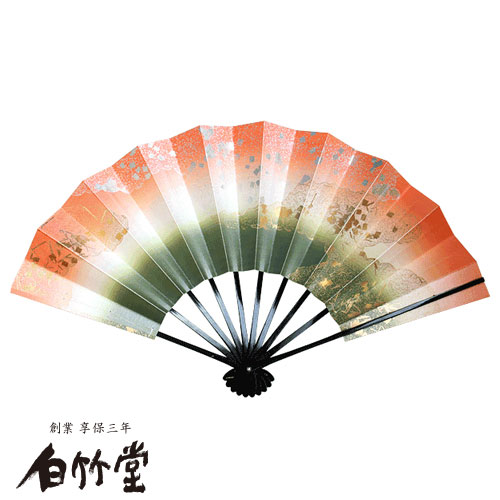 舞扇子 ＜花見乃舞＞ 黒塗 9寸5分 紙箱セット 日本舞踊 新舞踊 日舞 よさこい お稽古 踊り用 日本製 京都 お土産 【創業1718年 京都老舗 扇子の白竹堂】