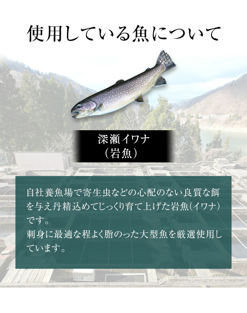 楽天市場 イワナ お刺身 0g 約3人前 加賀白山 淡水養魚場 白山堂 岩魚刺身 盛り合わせ いわな 川魚 養殖 冷凍 調理 盛り付け済み 包装 のし 熨斗 対応可 贈り物 父の日ギフト お取り寄せ 淡水養魚場 白山堂 楽天市場店