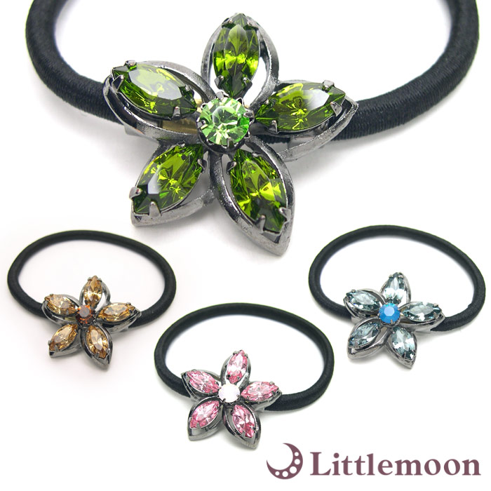 花型クリスタルヘアゴム 花型クリスタルヘアゴム