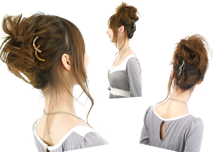 楽天市場 送料無料 女髪の夜会巻きwスティック ノワール４本足 カラーシリーズ 結婚式 パーティ キラキラ ラインストーン クリスタル ハーフアップ お団子 ヘアアクセサリー 夜会巻き スティック リトルムーン ヘアアクセサリー