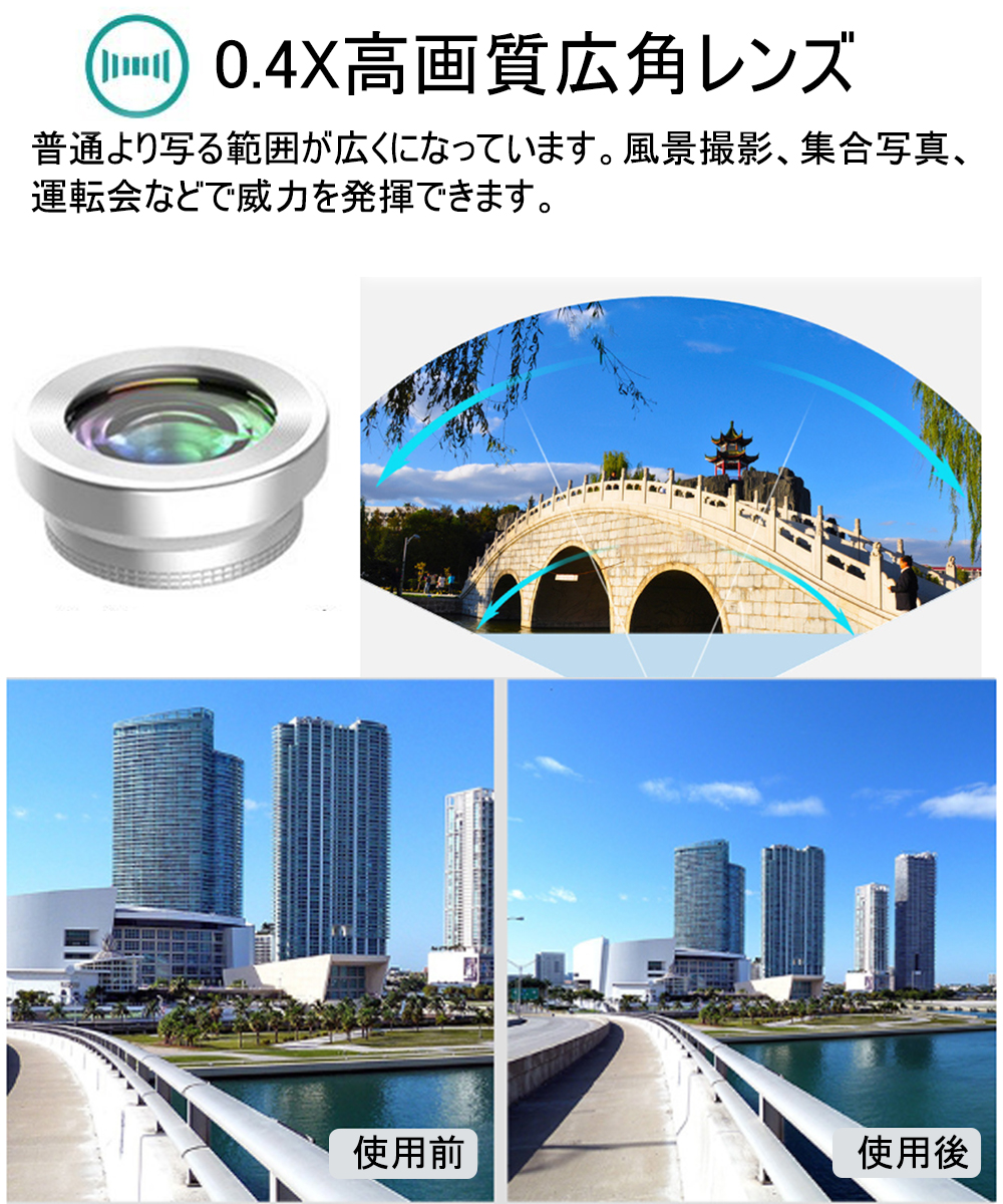 楽天市場 スマホ レンズ 高画質 クリップ式 0 4倍 広角レンズ マクロレンズ 180 魚眼レンズ 高画質 スマホ用カメラレンズセット Iphone Android全機種対応 簡単装着 携帯レンズ 3in1 ハルキス