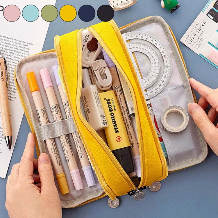 楽天市場 ペンケース 大容量 筆箱 おしゃれ 文房具バッグシンプル 可愛い ペンポーチ 高校生 中学生 小学生 大学生 合皮 収納ケース 女の子 花柄 Pu革 文房具 筆記用具 高校生 2色入 収納ポーチ ペンポーチ プレゼント Luckland