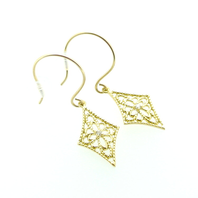 【夏SALE】ピアス レディース K18YG / WG イエローゴールド / ホワイトゴールド ダイヤモンド 0.006ct フラワー ファッション ジュエリー ピアス【送料無料】【SS5】【在庫あり】【ラッピング袋無料】【メッセージカード無料】【ギフト プレゼント】【限定1点】｜ジュエリー時計通販Sweet tea time