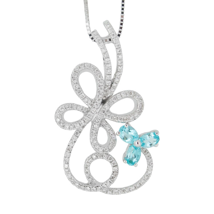 【新生活SALE】ネックレス レディース K18WG ホワイトゴールド パライバトルマリン 0.28ct ダイヤモンド 0.31ct ファッション ジュエリー ペンダント ISD【送料無料】【SS5】【在庫あり】【ラッピング袋無料】【メッセージカード無料】【新生活 ギフト プレゼント】