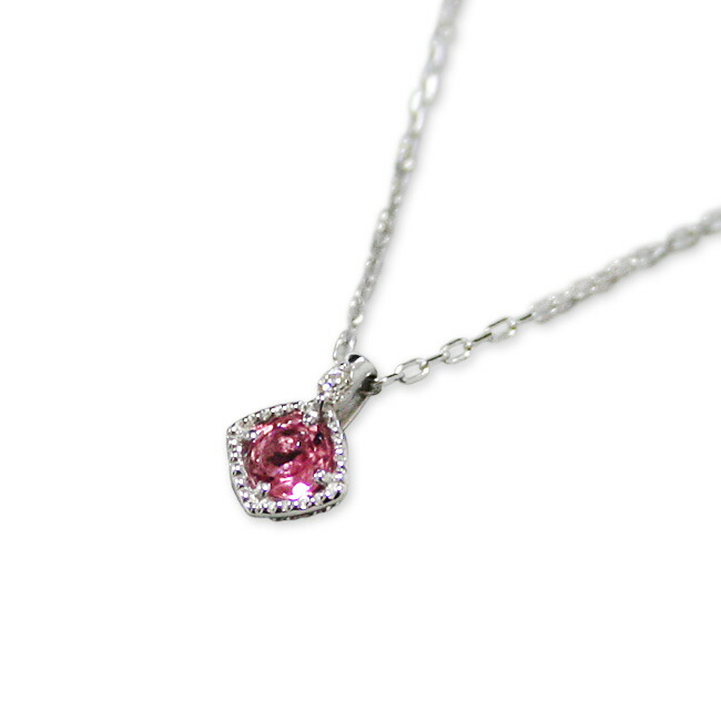 【新生活SALE】ネックレス レディース K10WG ホワイトゴールド ピンクトルマリン ファッション ジュエリー アクセサリー ペンダント ネックレス【GINGER掲載同モデル】【SS5】【在庫あり】【ラッピング袋無料】【メッセージカード無料】【新生活 ギフト プレゼント】
