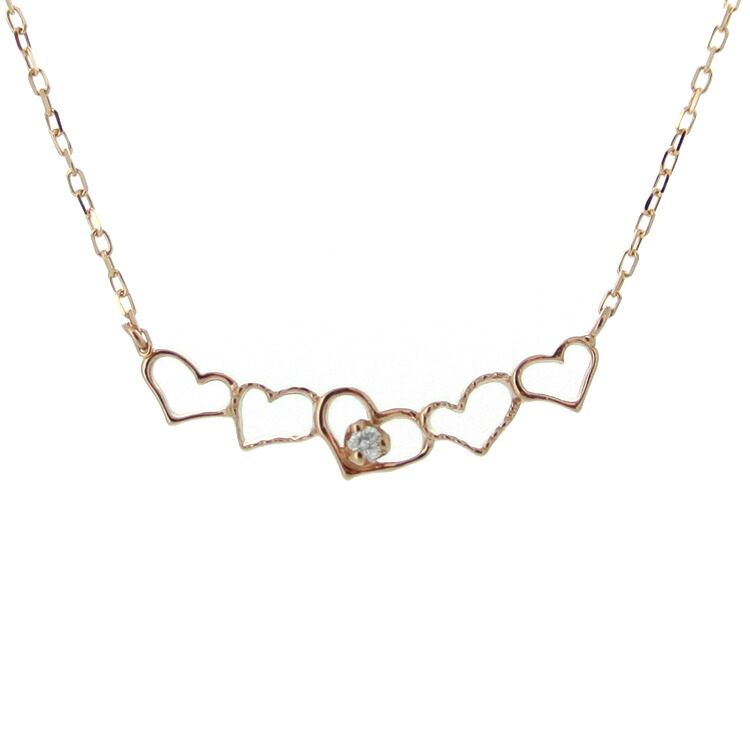 【新生活SALE】ネックレス レディース K10YG / PG イエローゴールド / ピンクゴールド ダイヤ 0.01ct ファイブハート ジュエリー ペンダント ネックレス【SS5】【在庫あり】【ラッピング袋無料】【メッセージカード無料】【新生活 卒業 入学 入社 ギフト プレゼント】 18,790円