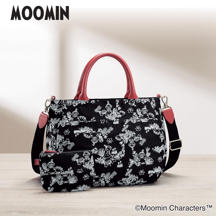 ムーミン バッグ MOOMIN リトルミイ ムーミン谷のお花畑 総刺繍の2WAYバッグ＆ポーチ iei-51059【新生活 ギフト プレゼント】