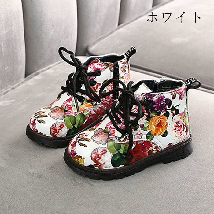 子供靴 女の子 ブーツ 春 秋 マーティンブーツ 花柄 ショートブーツ ソフトボトム お洒落 キッズ ガールズ 靴 記念日 イベント 誕生日発表会 七五三 幼児 ベビー 子供用 ブーツ ショートブーツ 花柄 通気性 滑り止め ホワイト ブラック 可愛い おしゃれ Crunchusers Com