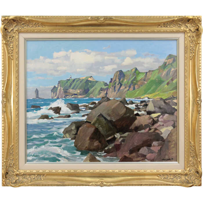 山岸正巳 パステル画 楽天市場】絵画 山岸正巳 パステル画 『函館港』 山 海 港 船