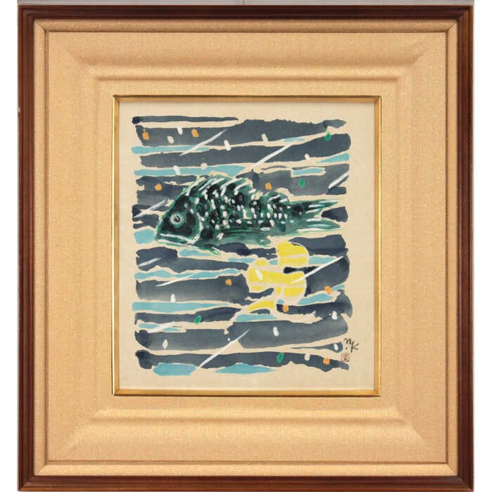 ［入手困難］油絵 国松登　「氷人」 国松 登 『氷人』 油彩画 - 北海道画廊