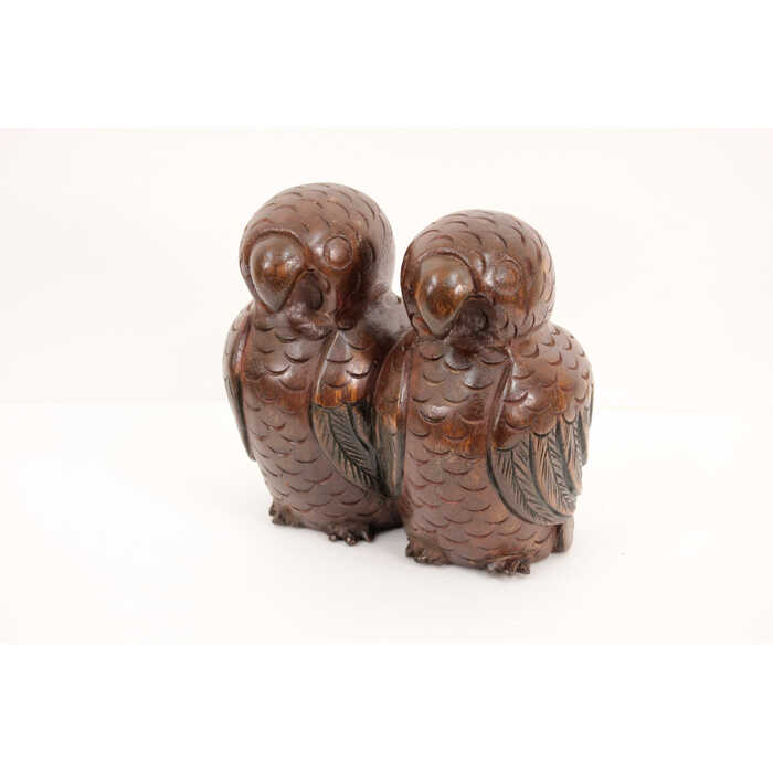 木彫り 『二羽の鳥の置物 #15 東南アジア』 鳥 美術品 アート｜北海道画廊 店