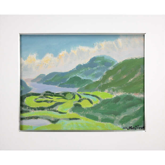 日本画 風景画レーム 楽天市場】絵画 武藤彰 日本画 『上高地大正池』 山 木 林 湖