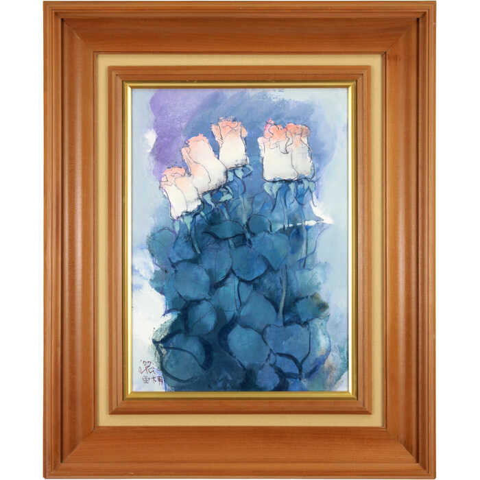 楽天市場】絵画 八木輝昭 日本画 『白牡丹』 花 静物 豪華 一点物 美術