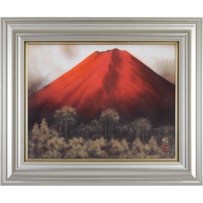 楽天市場】絵画 西森湧光作 赤富士 WF6 日本画 富岳 絵画