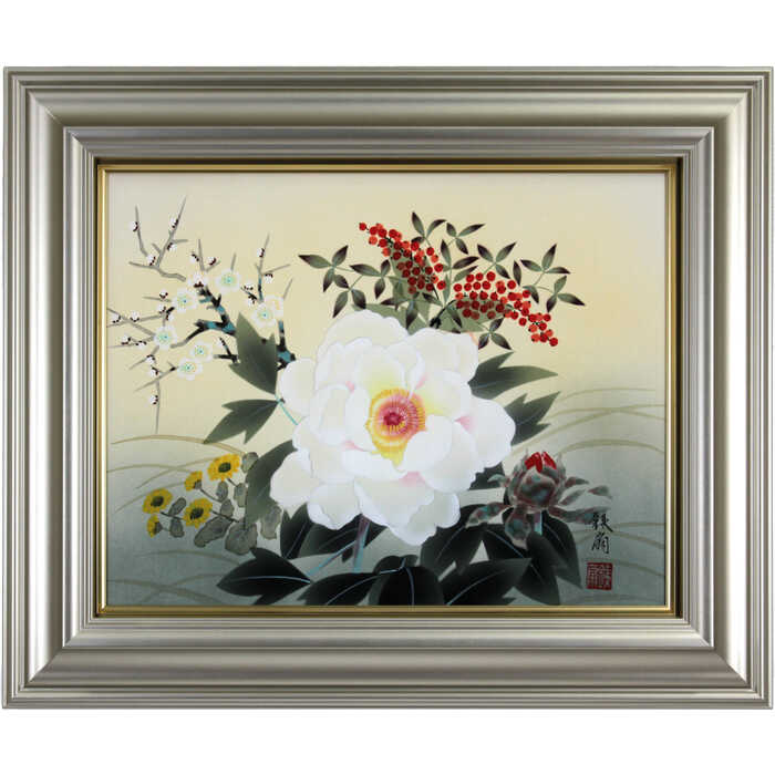 日本画　白いデコイと花 Amazon | 日本画 近藤玄洋 桜に鶯（さくらにうぐいす） F8 花鳥