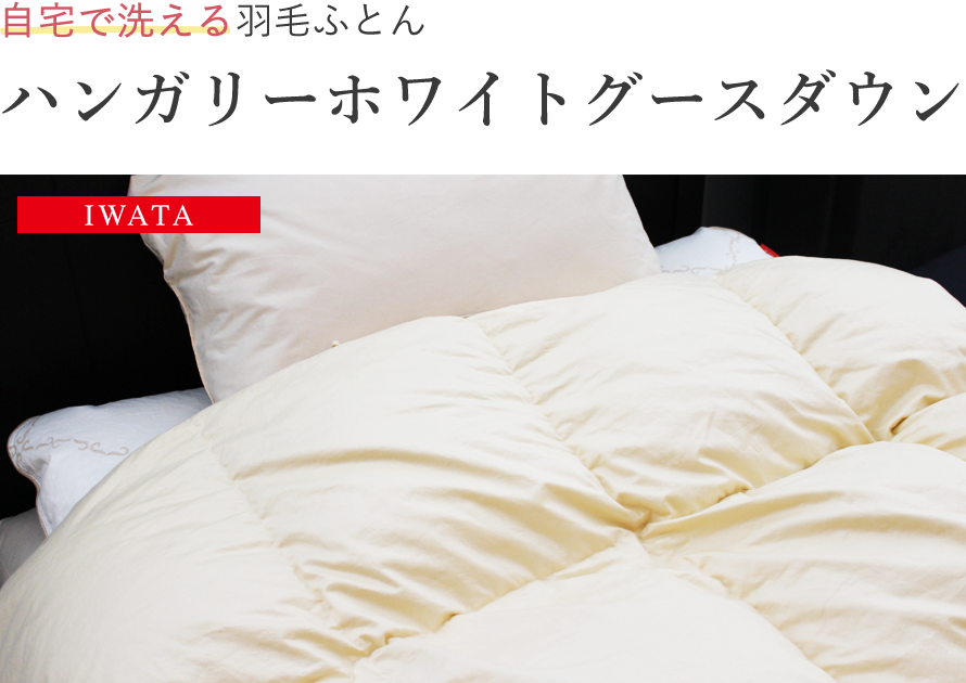 IWATA 綿羽布団 ハンガリーホワイトグースダウン90％ 【SL】【貨物輸送無料】【気どらずに原料品】【綿側地】【アレルギー反応打つ手】【日本製】