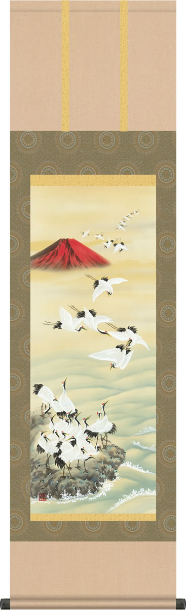 楽天市場】正月用掛軸-旭日/門脇旬香(尺五)床の間 和室 新年 お祝い ...
