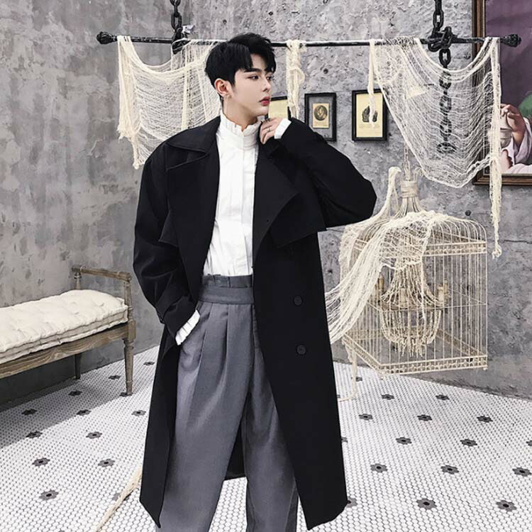 トレンチオーバーコート ロング身丈 膝下 メンズ 商賈 非公式 オーバー号数 緩り 無地 通勤 ビック影ぼうし アウター ヤッケ 除法 表通祖 春 秋冬 すごいサイズ 卑小サイズ ロングトレンチコート 三春コート ロングコート アウター ストリート系 秋冬 三尺帯随行 羽織り