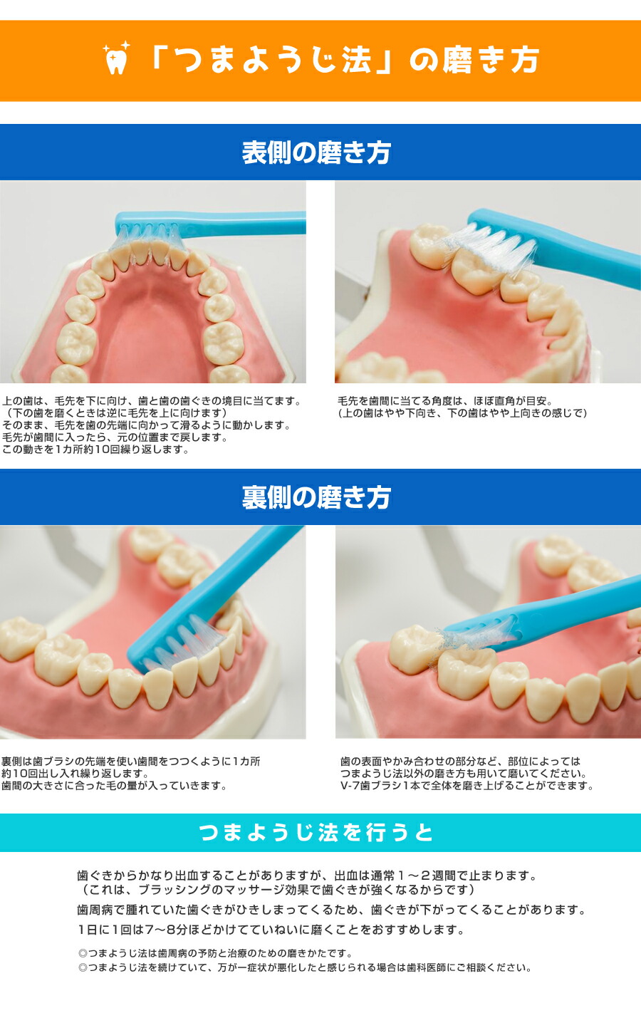 楽天市場 メール便送料無料 V7 ブイセブン つまようじ法歯ブラシ コンパクトヘッド パステルカラー 10本 オーラルケア用品 アットイーハ