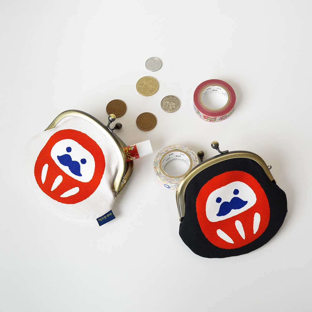 楽天市場】亥之吉3.3寸丸がま口「とりのこえ」ピンク からし 紺